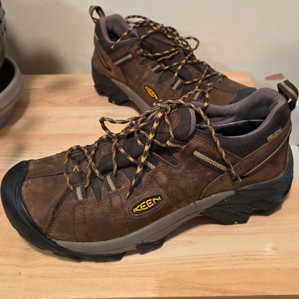 Keen Mens 12 Wide Targhee II Waterproof Hiking Shoes Brown 1015704
